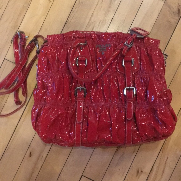 Prada Handbags - Prada - Red patent leather handbag